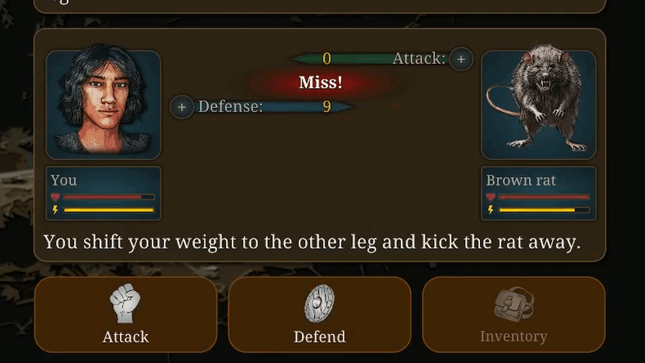 Game choices Anticipate that ... The black rat will ... do a claw attack.