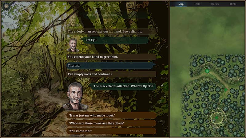 Characters in Serania - Path of the Scion Screendump from the game, showing the inn keeper in the game.